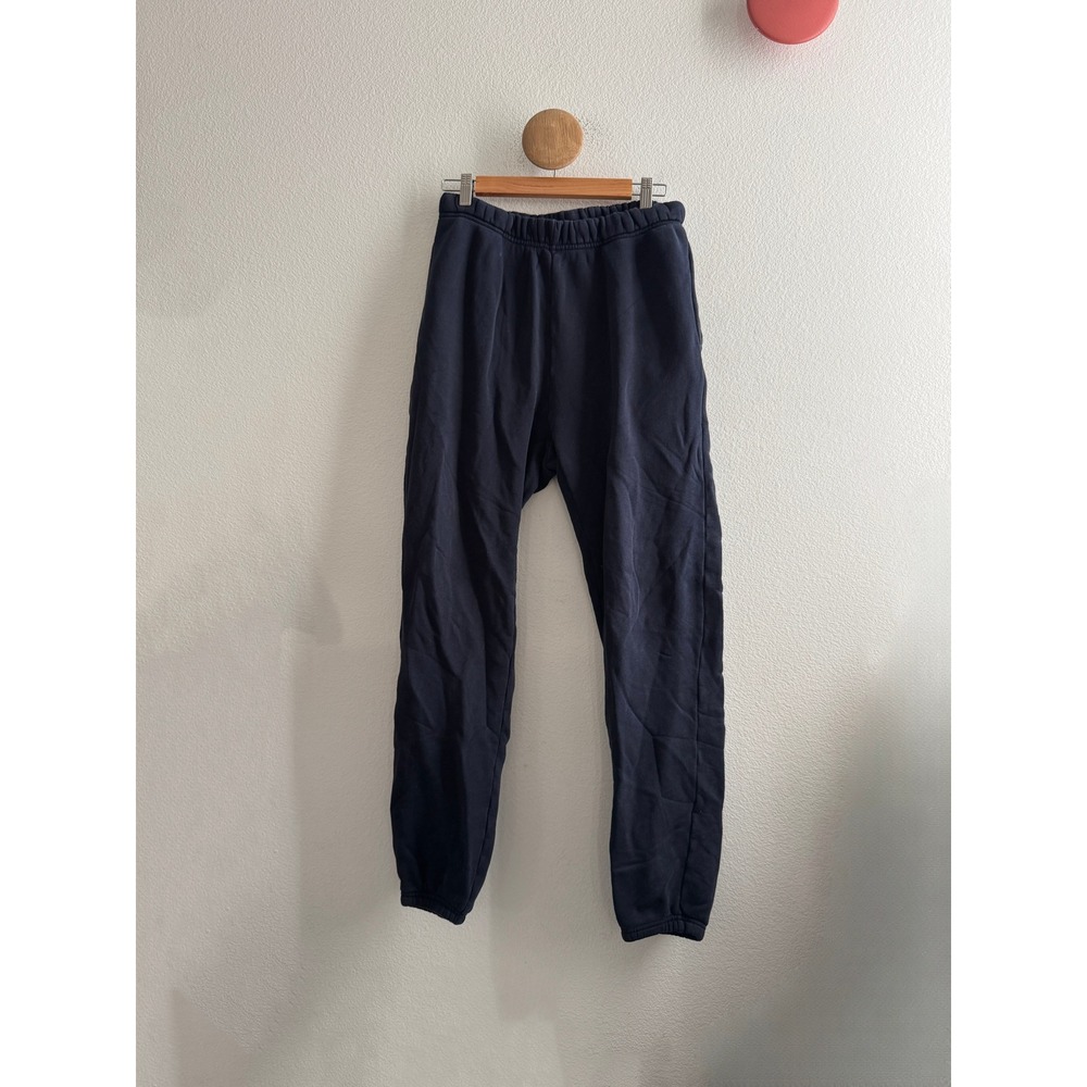 Les Tien Mens Navy Heavyweight Fleece Sweatpants Made in USA Size Small